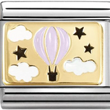 Nomination Classic Gold Enamel Pink Hot Air Balloon Charm
