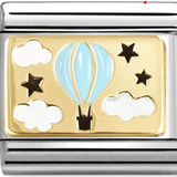 Nomination Classic Gold Enamel Baby Blue Hot Air Balloon Charm