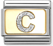 Nomination Classic Gold Glitter Enamel Initial Charm