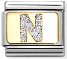 Nomination Classic Gold Glitter Enamel Initial Charm