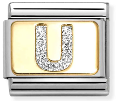 Nomination Classic Gold Glitter Enamel Initial Charm