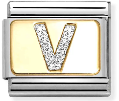 Nomination Classic Gold Glitter Enamel Initial Charm