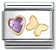 Nomination Classic Gold Butterfly Heart Shape Purple CZ Charm