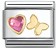Nomination Classic Gold Butterfly Heart Shape Pink CZ Charm