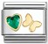 Nomination Classic Gold Butterfly Heart Shape Green CZ Charm