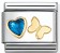 Nomination Classic Gold Butterfly Heart Shape Blue CZ Charm
