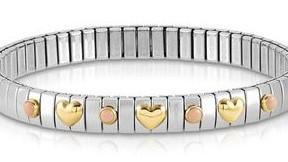 Nomination Extension Hearts Bracelet, Stainless Steel 18ct Gold