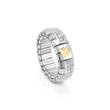 Nomination Extension Ring with Dot, Stainless Steel 18ct Gold CZ