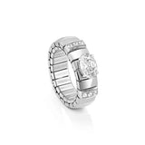 Nomination Extension Ring with Oval Cubic Zirconia, Stainless Steel