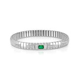 Nomination Extension Bracelet with Baguette Green Cubic Zirconia, Stainless Steel