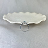 9ct White Gold Aquamarine Diamond Bowtie Ring