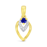 9ct Yellow Gold Sapphire Diamond Spear Pendant