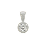 9ct White Gold Diamond Solitaire Brilliant Cut Bezel Pendant 0.25ct