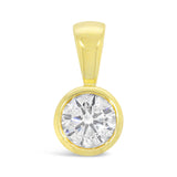 9ct Yellow Gold Diamond Solitaire Brilliant Cut Bezel Pendant 0.50ct