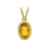 9ct Yellow Gold Citrine Oval Bezel Set Pendant
