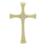 9ct Yellow Gold Diamond Tapered Cross Pendant