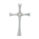 9ct White Gold Diamond Tapered Cross Pendant