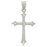 9ct White Gold Diamond Gothic Cross Pendant