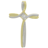 9ct Gold Diamond Twisted Cross Pendant