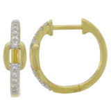 9ct Yellow Gold Diamond Chain Link Hoop Earrings