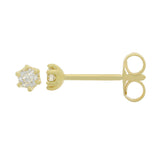 18ct Yellow Gold Diamond Solitaire Six Claw Stud Earrings 0.20ct