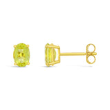 9ct Yellow Gold Lemon Quartz Claw Set Stud Earrings
