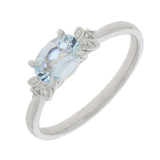 9ct White Gold Aquamarine Diamond Bowtie Ring