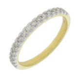 9ct Yellow Gold Diamond Scallop Set Band Ring 0.35ct