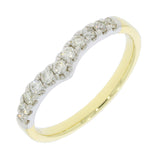 9ct Yellow and White Gold Diamond Wishbone Band Ring 0.30ct