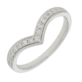 9ct White Gold Diamond Wishbone Band Ring 0.25ct