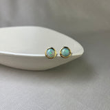 18ct Yellow Gold Opal Luxe Round Stud Earrings