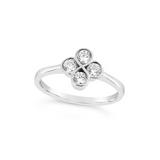 Platinum Diamond Round Brilliant Cut Clover Cocktail Ring 0.54ct