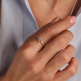 Ti Sento Sterling Silver Classic Solitaire CZ Ring Golden 5mm