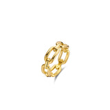Ti Sento Sterling Silver Signature Chain Ring Golden 6mm