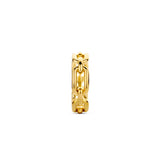 Ti Sento Sterling Silver Signature Chain Ring Golden 6mm