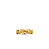 Ti Sento Sterling Silver Signature Chain Ring Golden 6mm