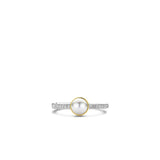 Ti Sento White Pearl Ring Sterling Silver Gold Plated SALE