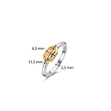 Ti Sento Deco Nude CZ Ring Sterling Silver Gold Plated SALE