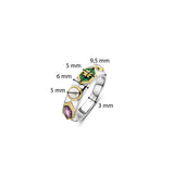 Ti Sento Radiant Sun Malachite Ring Sterling Silver Gold Plated