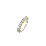 Ti Sento Sterling Silver Classic Tennis Oval CZ Ring Golden 4mm