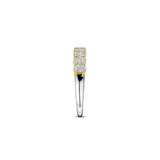 Ti Sento Sterling Silver Classic Tennis Oval CZ Ring Golden 4mm