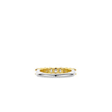Ti Sento Sterling Silver Classic Tennis Oval CZ Ring Golden 4mm