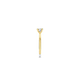 Ti Sento Sterling Silver Classic Solitaire CZ Ring Golden 5mm