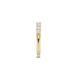 Ti Sento Sterling Silver Classic Tennis CZ Ring Golden 3mm