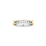 Ti Sento Sterling Silver Classic Tennis CZ Ring Golden 3mm