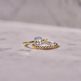Ti Sento Sterling Silver Classic Square Halo CZ Ring Golden 8mm