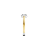 Ti Sento Sterling Silver Classic Square Halo CZ Ring Golden 8mm