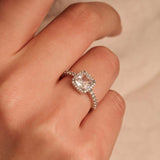 Ti Sento Sterling Silver Classic Square Halo CZ Ring 10.5mm