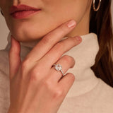 Ti Sento Sterling Silver Classic Square Halo CZ Ring 10.5mm