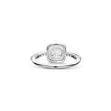 Ti Sento Sterling Silver Classic Square Halo CZ Ring 10.5mm
